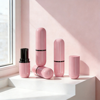 Tube creux en ABS pour rouge à lèvres et brillant à lèvres, en forme de capsule, avec anneau central, capacité 3,5g, logo et couleur personnalisables