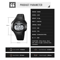 Montre pour homme SKMEI 2104, simple, sportive, chronographe numérique, alarme, boîtier en ABS, étanche 50 m, bracelet en TPU, cadeau