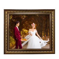 Cadre photo rétro vintage en faux bois de style classique, personnalisable en toutes tailles