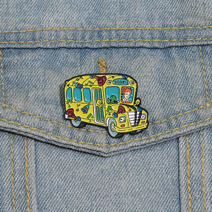 Simpatica spilla con spilla in smalto per scuolabus simpatica spilla con spilla per spille sullo zaino accessori per abbigliamento gioielli di moda regali per amici - Product Image 5