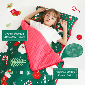 Sac de couchage pour enfants enroulable avec oreiller amovible et couverture en minky, tapis de sieste pour tout-petits - Product Image 2