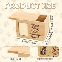 Caja de Recuerdo para Mascotas de Madera, Urna para Cenizas o Portafotos para Gatos y Perros, Urna de Madera para Mascotas