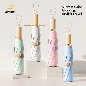 Sombrilla de Verano con Protección UV, 8 Varillas, Apertura Manual, Diseño Moderno, Mango de Madera, Ligera, Regalo Empresarial - Product Image 1