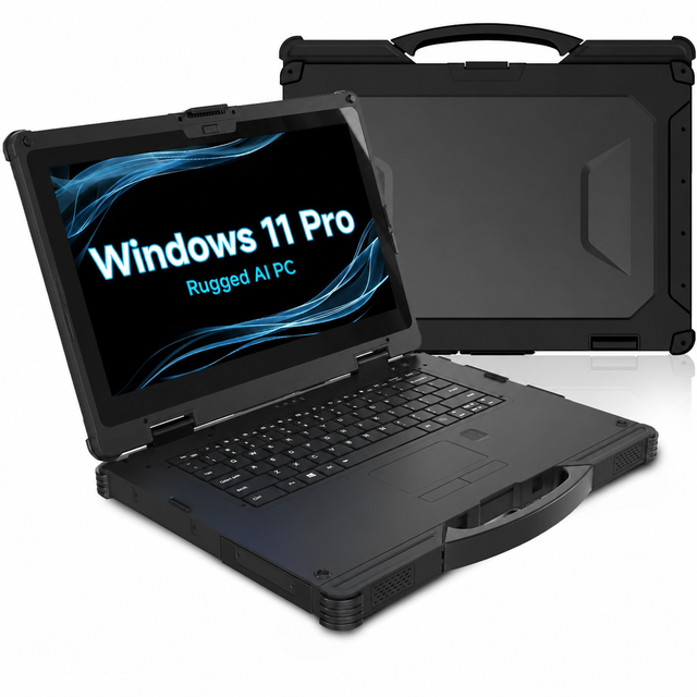 14 Inch Rugged Laptop Windows 11 Pro Heavy Duty Outdoor AI PC Intel Core Ultra 5 /7 1000nits WiFi 6 BT 5.1 Industrial Computer