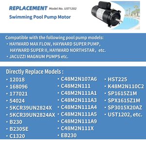 Un bon moteur de remplacement pour la <span class=keywords><strong>pompe</strong></span> de piscine UST1202 <span class=keywords><strong>2</strong></span> HP 115/230V 56J COMPATIBLE avec la <span class=keywords><strong>pompe</strong></span> <span class=keywords><strong>Hayward</strong></span> <span class=keywords><strong>Super</strong></span> Pump Max Flow <span class=keywords><strong>Super</strong></span> II - Product Image 2