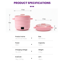 Chauffe-cire pliable en silicone 500 ml, pot de fusion de cire portable pour l'épilation, salon et usage domestique, OEM