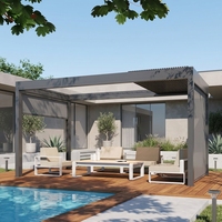 Pergola bioclimatique motorisée en aluminium sur mesure avec toit à lames orientables pour restaurant et hôtel