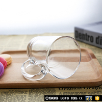 Tasse personnalisable, 300ml, chope totem, réutilisable, en verre transparent, pour le café, le lait ou l'eau chaude