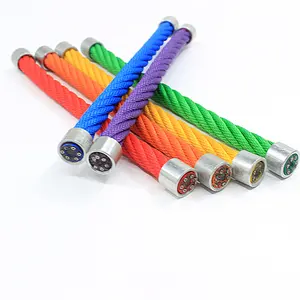 PP 20mm warna-warni kawat diperkuat tali kombinasi inti terpilin untuk jaring memanjat taman bermain