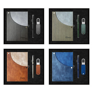 Cuaderno A5 de Cuero Personalizable con Bolígrafo y Llavero, Set de Regalo Ejecutivo Corporativo, Set de Regalo Promocional Empresarial - Product Image 2