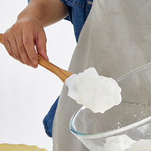 Nhà Tự Nhiên Không Dính Nấu Ăn Nướng Spoonula Jar <span class=keywords><strong>Scraper</strong></span> Silicone Thìa Với Ô Liu Gỗ Xử Lý - Product Image 2