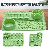 Tapis de recherche en silicone pour animaux de compagnie, tapis à lécher, brosse, grattoir, bol d'alimentation pour animaux de compagnie sans BPA, tapis de recherche pour animaux de compagnie, nouvel arrivage