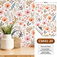 Papier peint autocollant rose luxueux, rose romantique, revêtement mural décoratif pour chambre à coucher, salon, chambre d'enfant