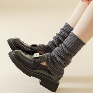 Chunky Knit Leg Warmers Plush Thickened Autumn Winter Women Solid Color Korean Style Socks - Product Image 4