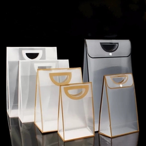 RTS gift bag packaging Clear PVC Tote bag Transparent plastic hand Shopping Bag