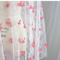 Tissu de broderie 3D en dentelle légère papillon avec voile scintillant voile de mariage robe de coiffure en poudre multicolore élégant rideau de lit