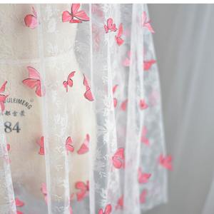 Tissu de broderie 3D en dentelle légère papillon avec <span class=keywords><strong>voile</strong></span> scintillant <span class=keywords><strong>voile</strong></span> de mariage robe de coiffure en poudre multicolore élégant rideau de <span class=keywords><strong>lit</strong></span> - Product Image 2