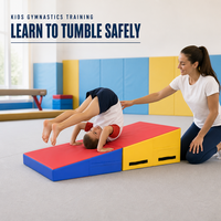 Tapis de gymnastique pliable incliné pour enfants, en mousse haute densité et cuir PVC, avec logo personnalisé OEM, vente en gros