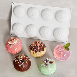 Moule à gâteau en silicone SILIKOLOVE Factory à 8 cavités en forme de pain vapeur fourré, antiadhésif platine LFGB, sans BPA, <span class=keywords><strong>pour</strong></span> <span class=keywords><strong>mousse</strong></span> - Product Image 1