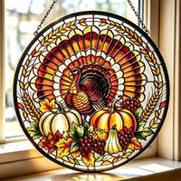 Nouvel Arrivage Direct Usine Transfrontalier Attrape-soleil en Verre Circulaire Fait Main en Relief 3D, Motif Citrouille et Chat Noir, Coloré, pour Halloween