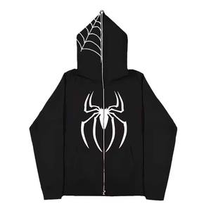 Sudadera con capucha de algodón grueso con cremallera completa, máscara facial integrada, gráfico de hip hop, estilo urbano, para hombre, personalizada - Product Image 2