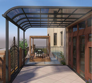 Auvent de porte d'entrée en aluminium, pare-soleil en polycarbonate de style français, auvent pour cour avant, bricolage - Product Image 1