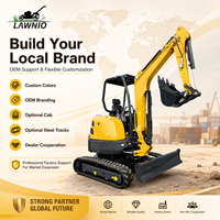 Excavator LAWNIO Langsung dari Pabrik, Kabin Opsional, Kontrol Pilot, Track Karet, Untuk Pekerjaan Pertanian, Halaman, Pro Situs, Excavator Tugas Berat