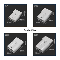 Connecteur d'alimentation à 2 broches haute intensité 50/120A 175A avec câble en silicone super souple 8/6/4/2/0 AWG, prise de charge pour batterie de chariot élévateur (1 pièce)