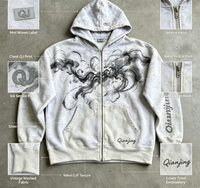 Sweat à capuche surdimensionné pour hommes, coupe-vent, avec impression graphique DTG personnalisée sur toute la surface, style streetwear, poignets ajustables, vente en gros