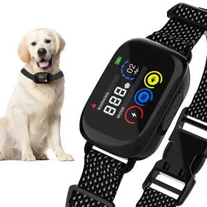 Rekord Erwärmung Farbbild schirm Anti Bark Collar Shock und Vibration Dog Bark Collar Trainings halsband für große mittelgroße kleine Hunde