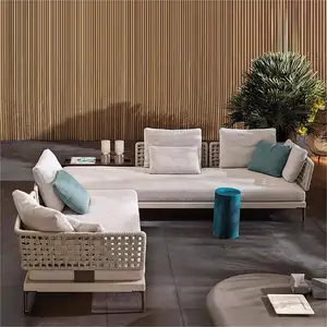 Outdoor Furniture Garden Sofa Sets Teak Wood Aluminum Hotel Sofa Lounge Chairs Rattan Patio Sofas