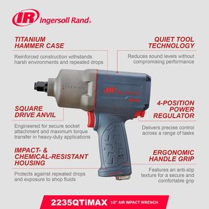 ประแจลมอินเกอร์ซอลล์ แรนด์ รุ่น 2235 ขนาด 1/2 นิ้ว ไทเทเนียม เงียบพิเศษ - Product Image 6