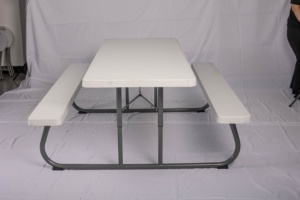 6FT Outdoor Plastic <strong>Folding</strong> <strong>Table</strong> and <strong>Bench</strong> Set - Product Image 3