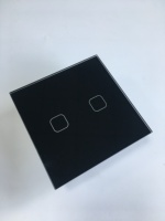 Interrupteur mural tactile intelligent avec panneau en verre, automatisme de la poussière, Wi-fi, 2 boutons, commande vocale, Tuya, Google Home, ue