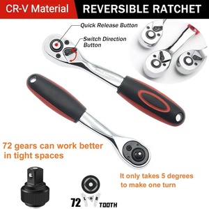 ชุดเครื่องมือซ่อมรถยนต์มืออาชีพและชุดเครื่องมือซ่อมบ้าน CRV 72T 1/4'' 53 ชิ้น ชุดประแจบล็อกพร้อมกล่องเครื่องมือ - Product Image 3