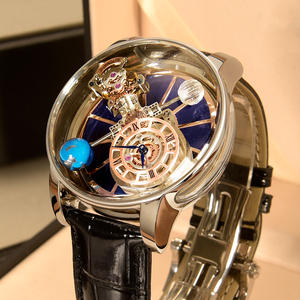 Relojes PINDU Design para Hombre, Serie Celestial, Espejo Curvo, Diseño Transparente, Escala de Números Romanos, Reloj de Cuero Impermeable para Hombre - Product Image 6