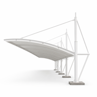 Abri de voiture à membrane tendue, colonne arrière, arche cantilever, colonne supérieure, abri de stationnement libre, imperméable, résistant aux UV, sur mesure