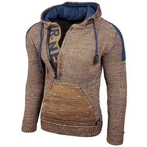 겨울 유럽과 미국의 남성 새로운 스탠드 칼라 하프 지퍼 풀오버 스웨터 패션 니트웨어