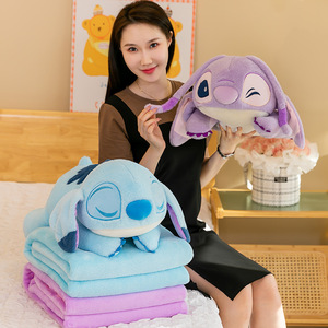 Selimut Bantal Kartun Stitch 2-in-1 Selimut Tidur Anak Selimut AC Mobil Bantal Super Lembut Mainan Boneka Stitch - Product Image 6