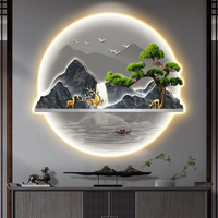 Art mural LED direct usine pour salon, peinture décorative en porcelaine cristalline anti-UV, effet diamant, pour la maison