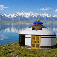 Tente yourte mongole en toile épaisse à quatre couches, quatre saisons, une chambre, imperméable, isolée, indice d'étanchéité >3000 mm