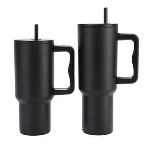 <b>40oz</b> Travel Car H4.0 <b>Handle</b> <b>Tumbler</b> Stainless Vacuum Mug Lid Straw Non-Slip ODM Custom Design - Product Image 1