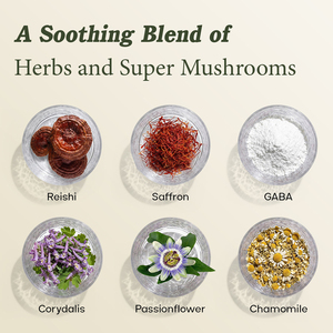 Gummies aux champignons sans sucre, 60 unités, Reishi, Corydalis, Safran, <span class=keywords><strong>Passiflore</strong></span>, GABA, Camomille, Sommeil, Relaxation, Métabolisme - Product Image 5