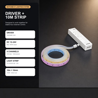 Bande LED intelligente RGB CCT avec driver H1, compatible Apple Home, HomeKit, Zigbee, Thread, Matter, 24V, Ra97, 1800K-12000K, 10M, contrôle par application, éclairage