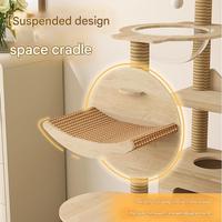 Árbol para Gatos de Madera Maciza Premium, Multifuncional, con Cápsula Espacial, Cuna Espacial y Postes Rascadores para el Juego de los Gatos
