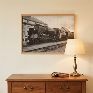 Rompecabezas de tren en blanco y negro de 1000 piezas, rompecabezas retro de fotografía ferroviaria para actividades familiares y decoración de pared - Product Image 6