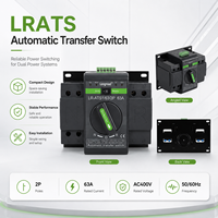 LONGROAD LRATS1 Saklar Transfer Otomatis (ATS) 2P Tiga/Fase Tunggal AC400V/230V Kapasitas Pemutusan 6kA Pemasangan Rel DIN