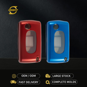 Innofit PUE1 Clé <span class=keywords><strong>de</strong></span> voiture pliante Housse en TPU Bouton transparent pour Peugeot 307 408 <span class=keywords><strong>Citroen</strong></span> Triumph C4 <span class=keywords><strong>C5</strong></span> Universel Bon - Product Image 1