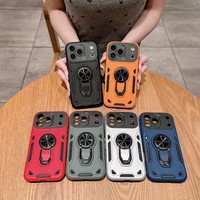Coque de téléphone antichoc en TPE pour 17 Pro Max & 16/12 avec anneau de maintien et protection intégrale contre les chutes Rose