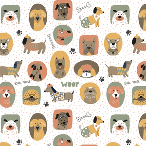 Ensemble de draps de lit Queen Size Cani en coton 100% avec motif chien, taie d'oreiller incluse - Product Image 2